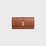 LARGE WALLET 16 IN SATINATED CALFSKIN TAN
